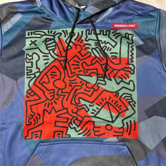 NWT Keith Haring x Members Only Graphic Print Hoodie Men’s M - Picture 3 of 8